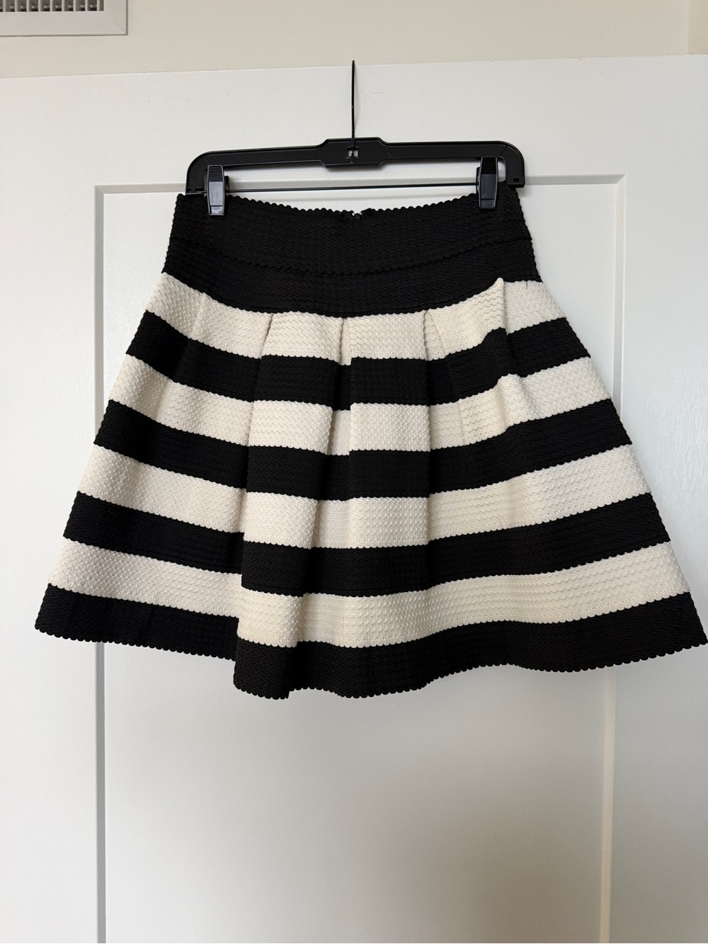 Soprano Black & White Striped Skater Skirt